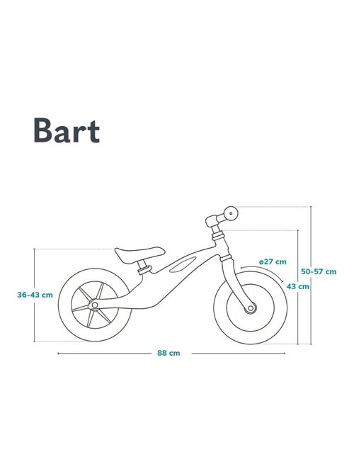 Bici senza pedali LIONELO Bart - Bici per bambini - Fino a 30 kg - Leggera - Manubrio e sedile regol - Kiabi