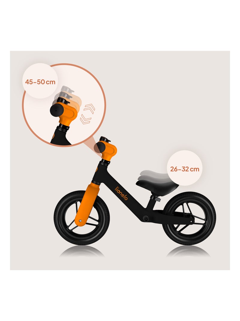 Bici senza pedali LIONELO Toni - Bici per bambini - Leggera - Dai 18 mesi - Manubrio e sedile regola Nero Arancione - Kiabi