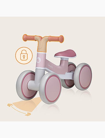 Bici senza pedali LIONELO Villy - Bicicletta per bambini - 4 ruote - Sospensione anteriore - Sedile