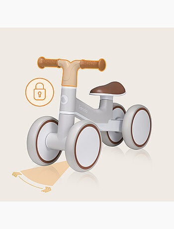 Bici senza pedali LIONELO Villy - Bicicletta per bambini - 4 ruote - Sospensione anteriore - Sedile