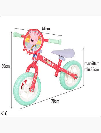 Bicicletta peppa pig senza pedali e regolabile in altezza max. 20 kg