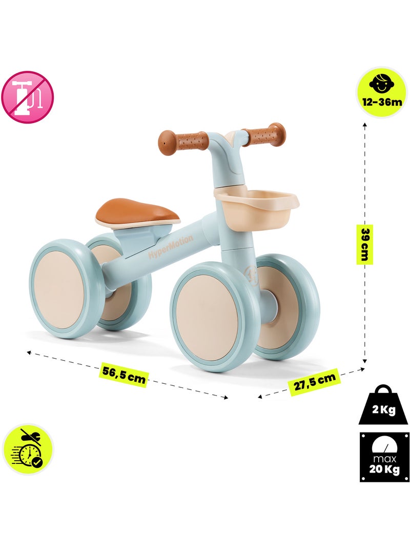 Bicicletta senza pedali bambini 12-36 mesi TOBI MINI HyperMotion a 4 ruote con cestino Blu - Kiabi