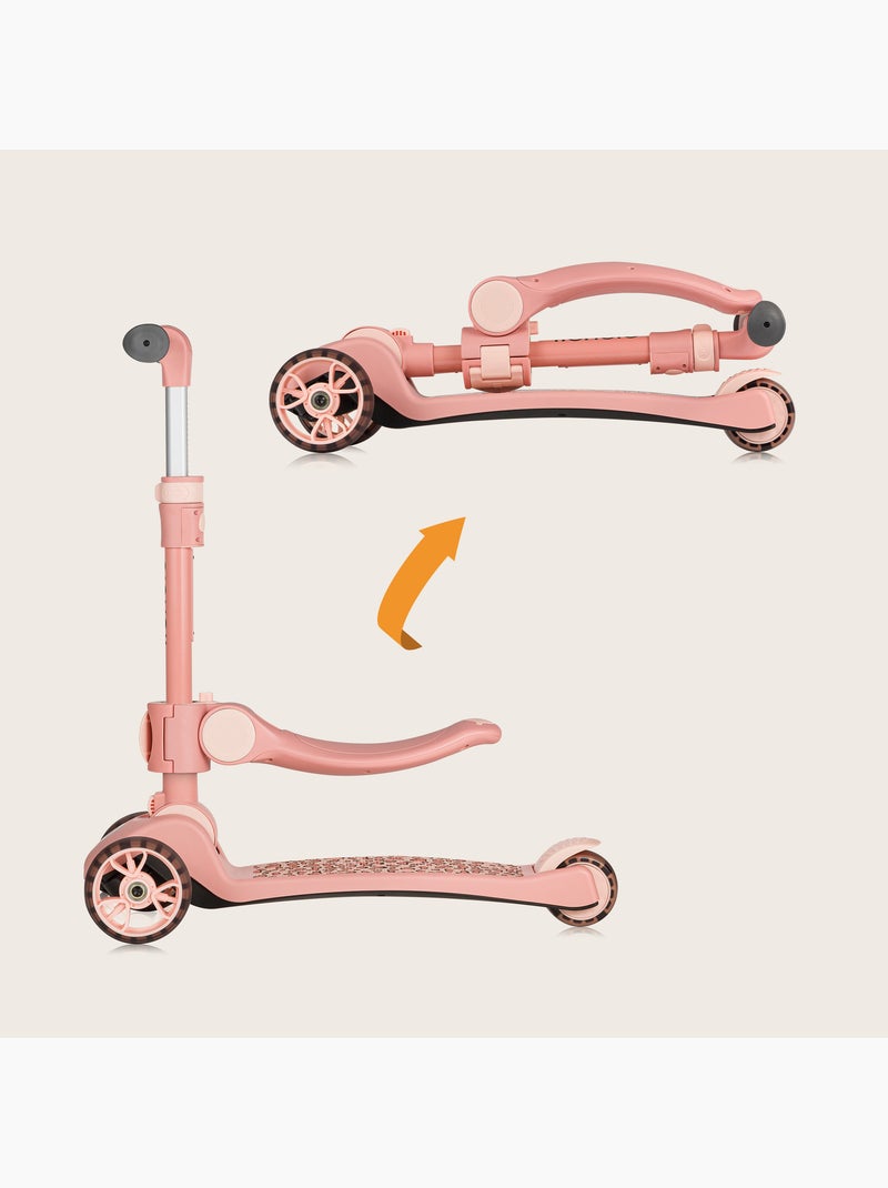 Bici/monopattino senza pedali LIONELO Franky e casco - Ruote luminose - Fino a 50 kg - Cestino Rosa - Kiabi