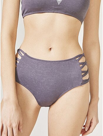 Biker heat slip bikini a vita alta penti