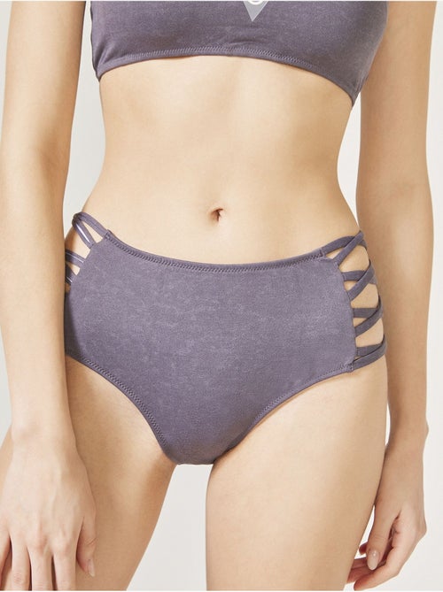 Biker heat slip bikini a vita alta penti - Kiabi
