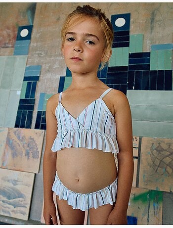 Bikini a righe etniche con volant B&S