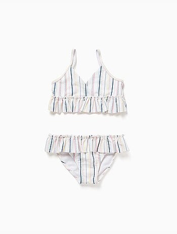 Bikini a righe etniche con volant B&S