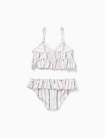 Bikini a righe etniche con volant B&S