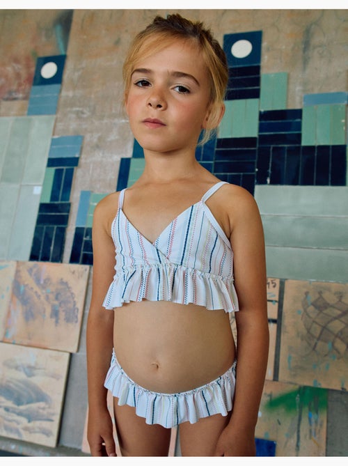 Bikini a righe etniche con volant B&S - Kiabi