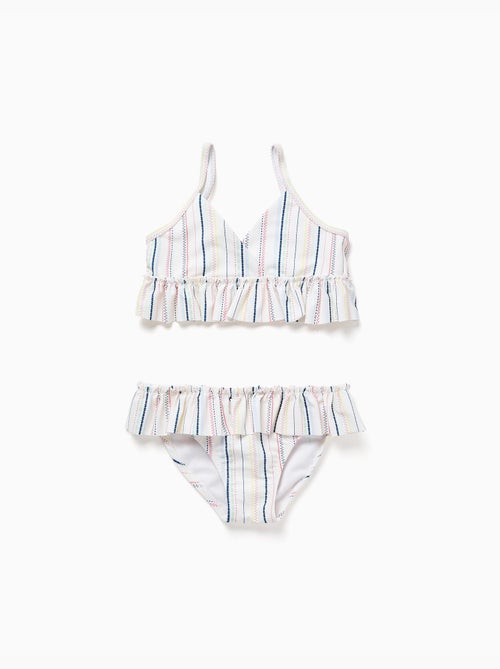 Bikini a righe etniche con volant B&S - Kiabi