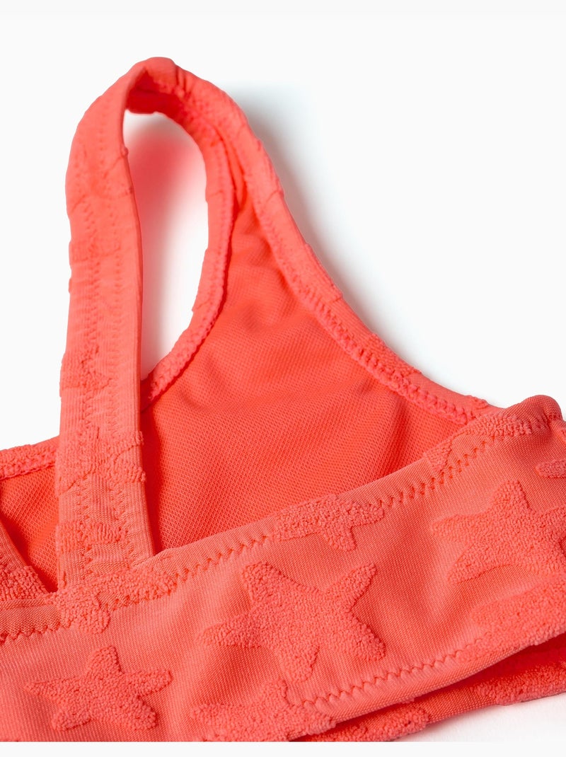 Bikini con motivo a stella in bouclé Arancione corallo - Kiabi