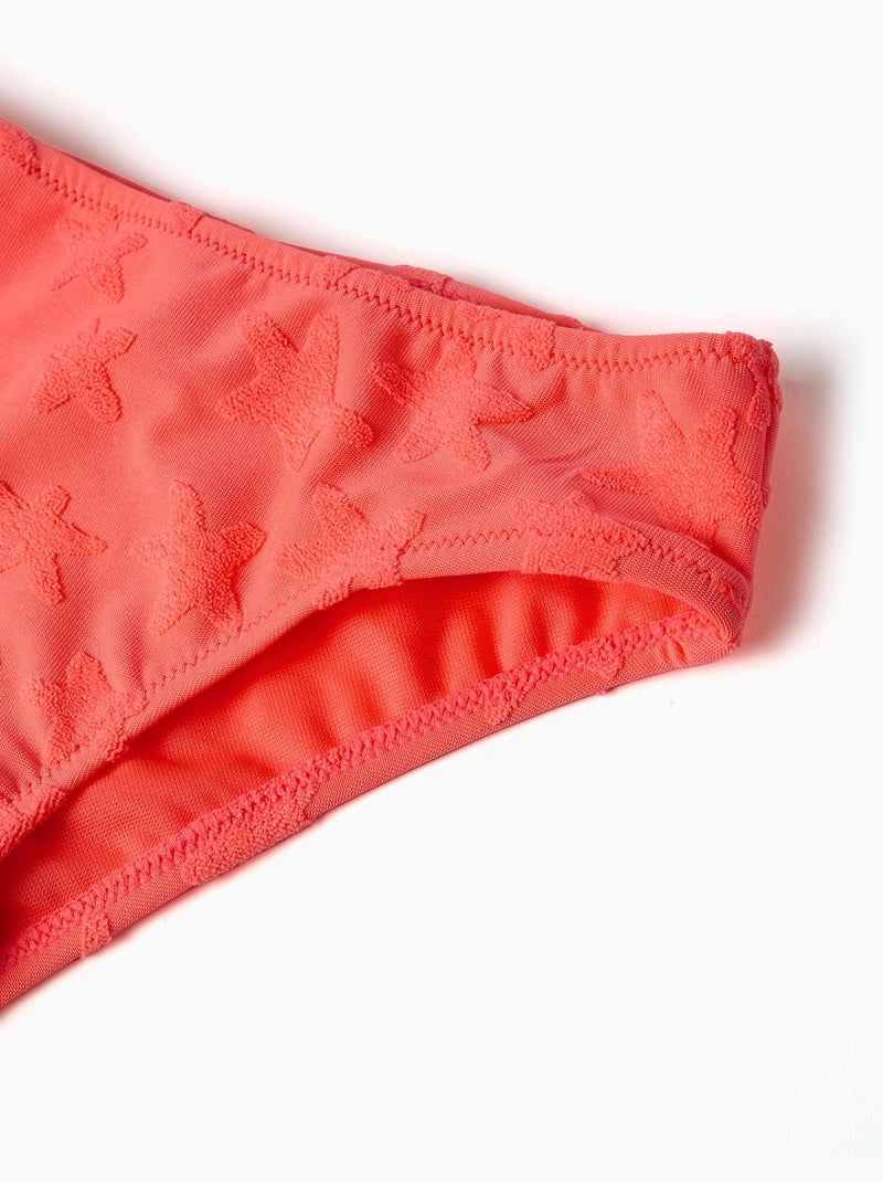 Bikini con motivo a stella in bouclé Arancione corallo - Kiabi