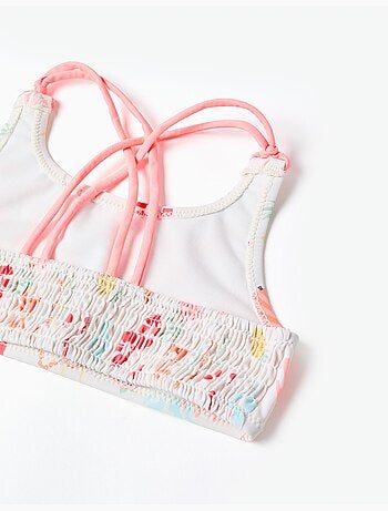 Bikini con motivo da spiaggia e fodera
