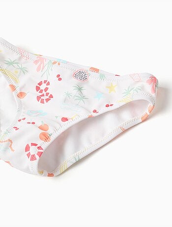 Bikini con motivo da spiaggia e fodera