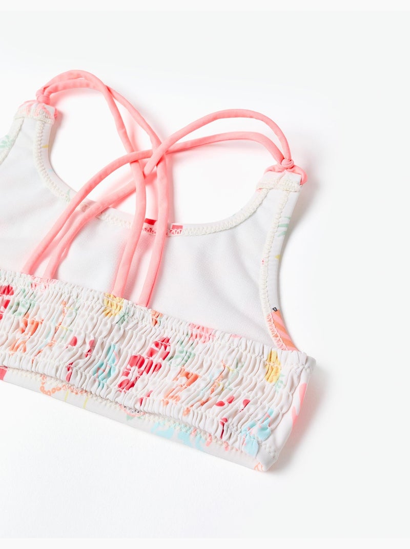 Bikini con motivo da spiaggia e fodera Bianco - Kiabi