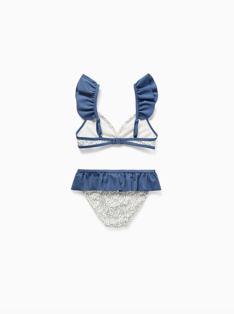 Bikini con motivo floreale e volant You&Me Beige chiaro - Kiabi