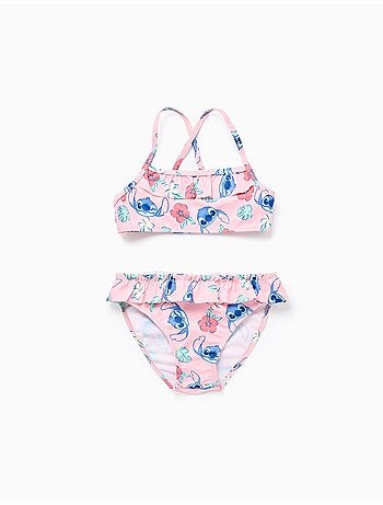 Bikini con motivo Stitch e volant