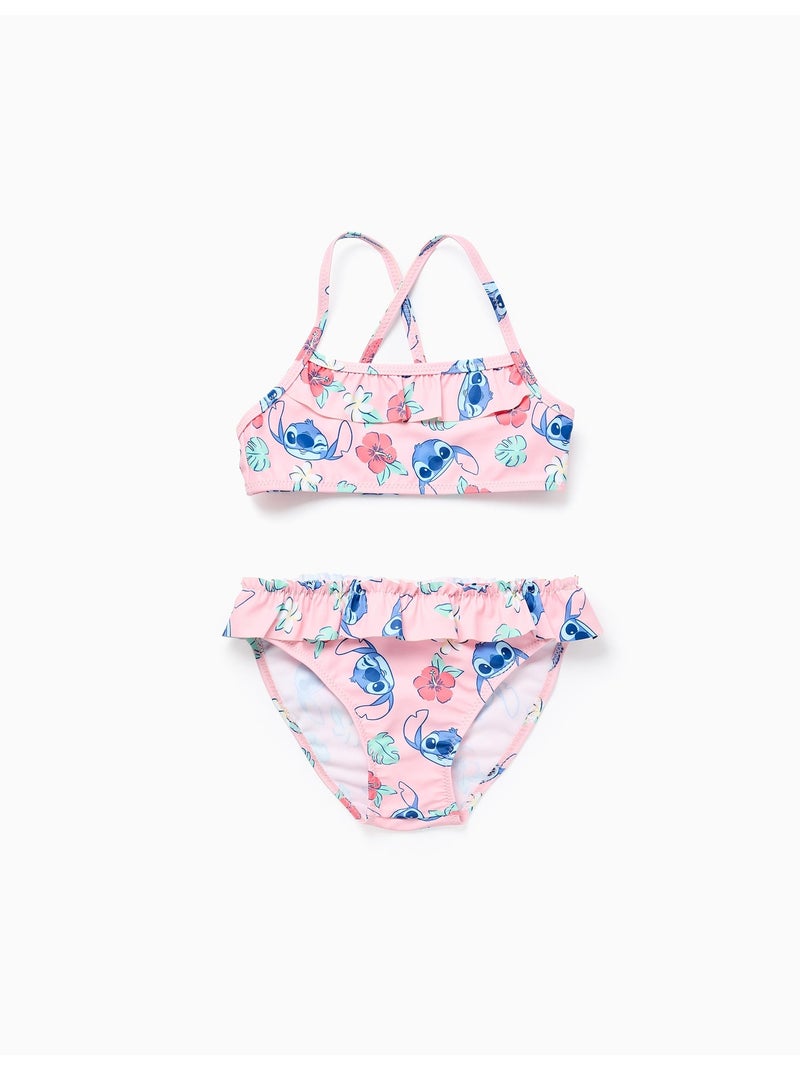 Bikini con motivo Stitch e volant Rosa chiaro - Kiabi