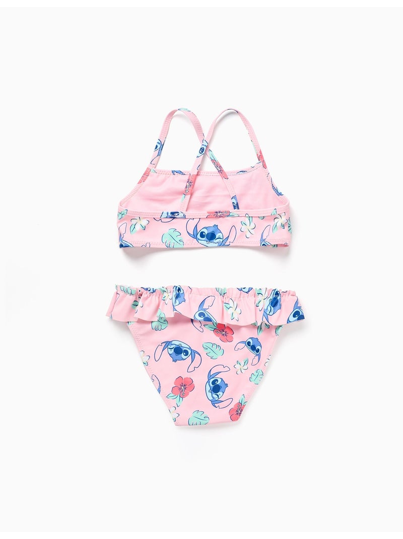 Bikini con motivo Stitch e volant Rosa chiaro - Kiabi