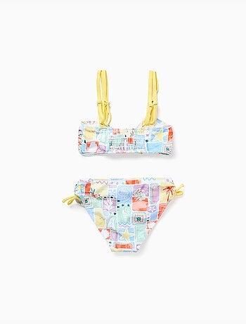 Bikini con stampa e perline