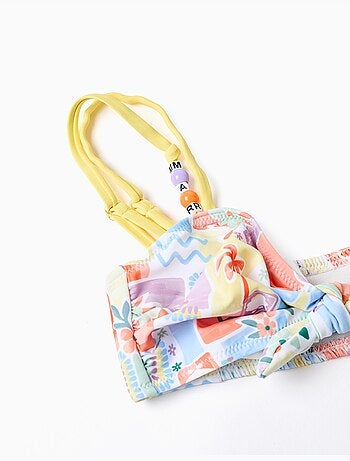 Bikini con stampa e perline