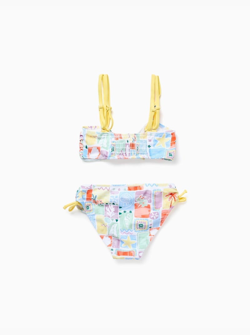 Bikini con stampa e perline Bianco - Kiabi