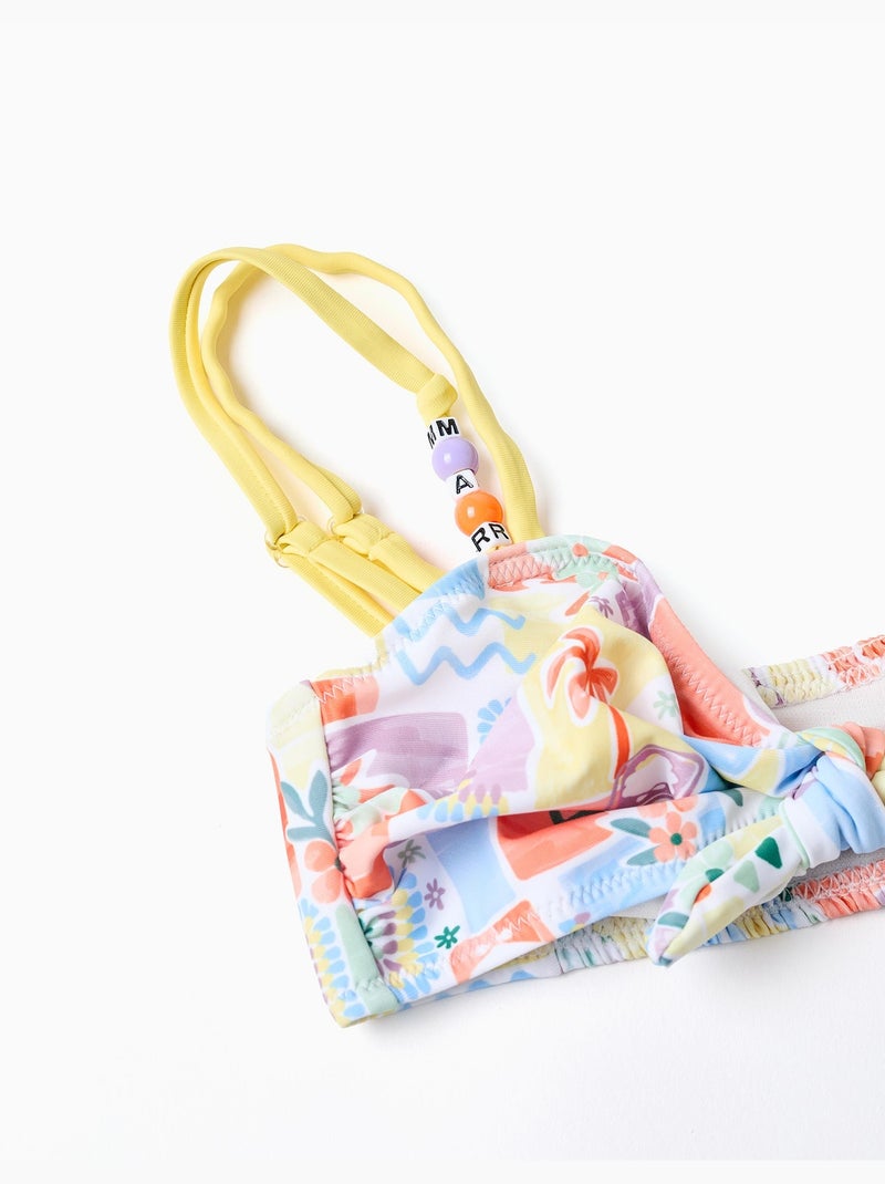Bikini con stampa e perline Bianco - Kiabi