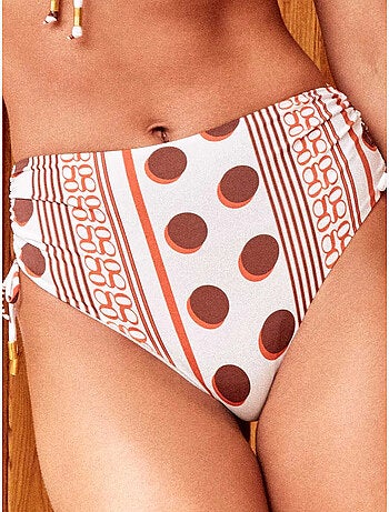 Bikini slip alto con stampa monogramma