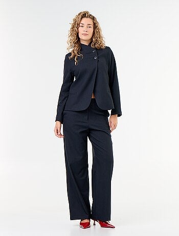 Blazer a collo alto con effetto incrociato
