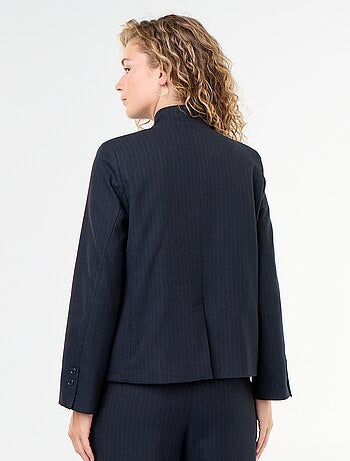 Blazer a collo alto con effetto incrociato