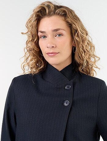 Blazer a collo alto con effetto incrociato
