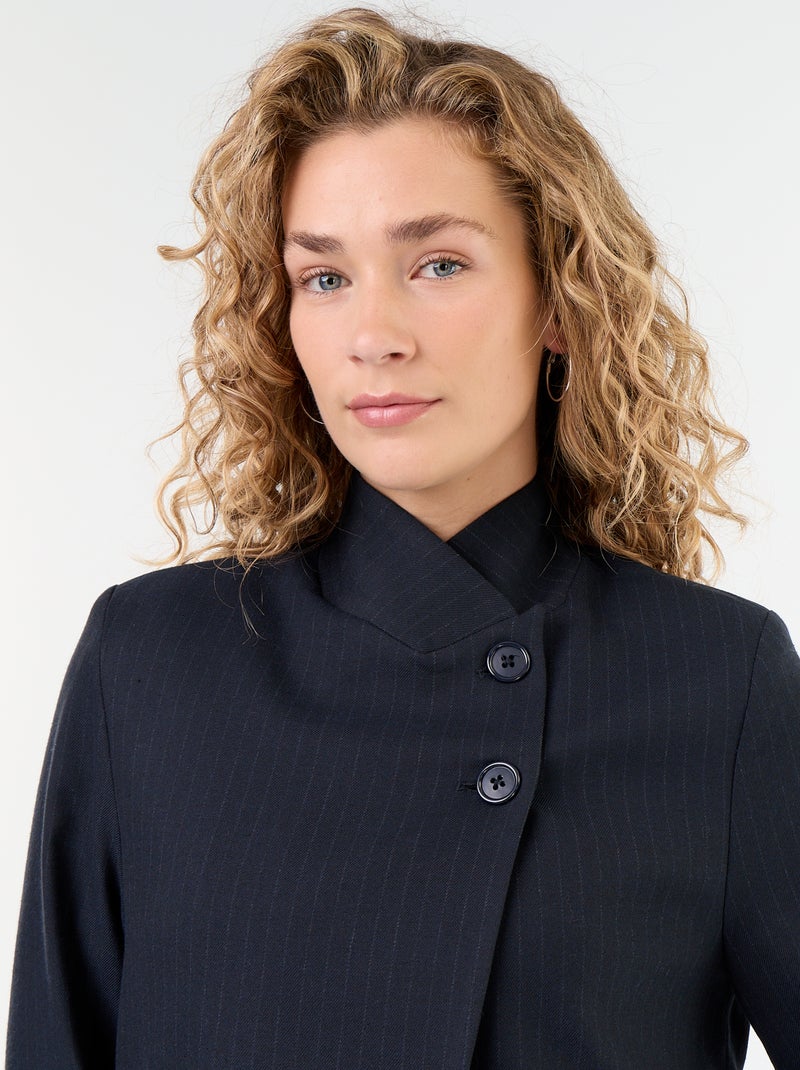 Blazer a collo alto con effetto incrociato Blu - Kiabi