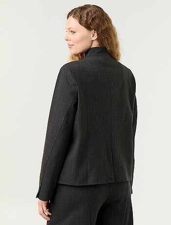 Blazer a collo alto con effetto incrociato