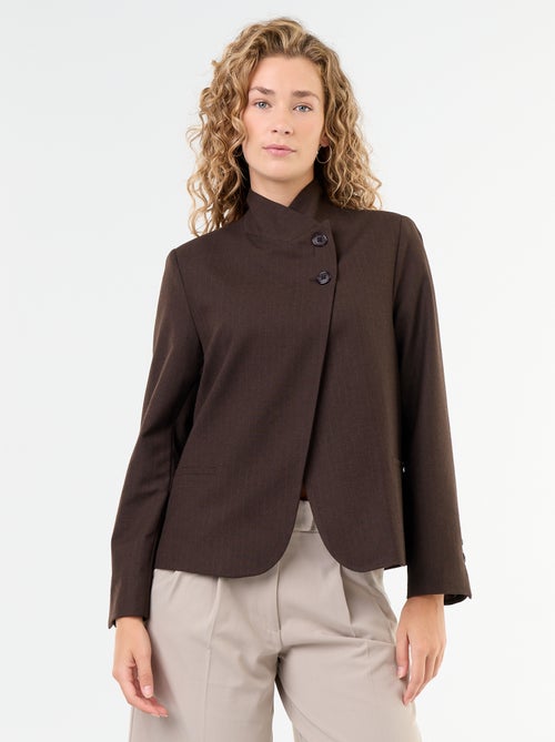 Blazer a collo alto con effetto incrociato - Kiabi Blazer a collo alto con effetto incrociato - Kiabi