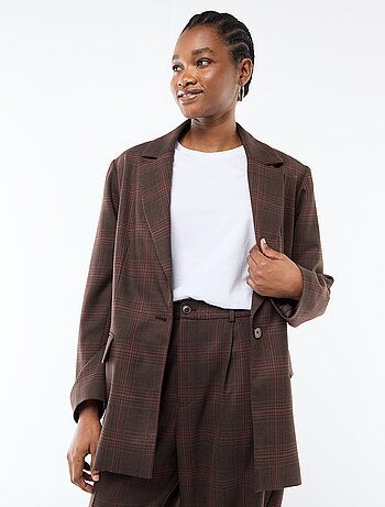 Blazer a maniche lunghe con motivo a quadri