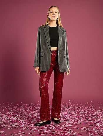 Blazer a righe con strass