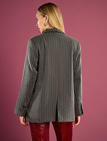 Blazer a righe con strass