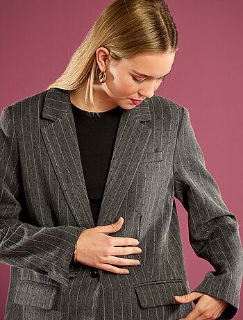 Blazer a righe con strass