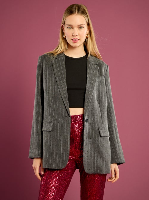Blazer a righe con strass - Kiabi