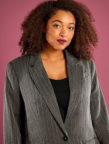 Blazer a righe con strass integrati