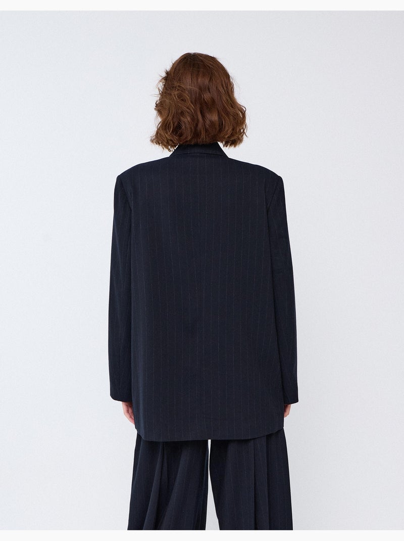 Blazer a righe sovradimensionate, mo fashion Blu - Kiabi