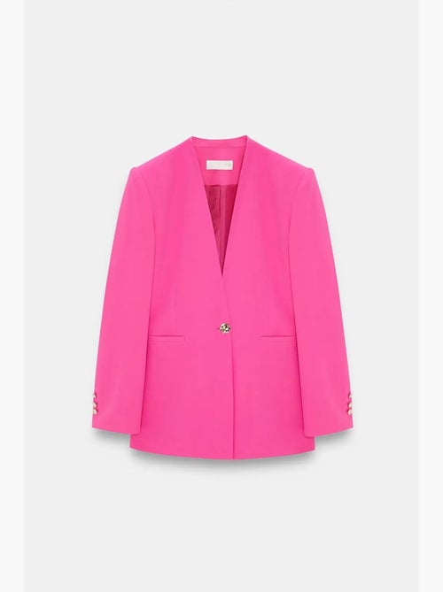 Blazer aderente in crêpe dilvin - Kiabi Blazer aderente in crêpe dilvin - Kiabi