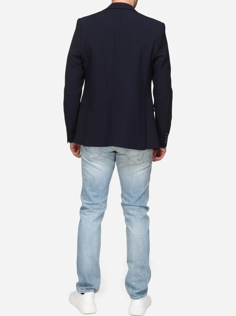 Blazer casual con colletto alla coreana - Silverstone Blu - Kiabi