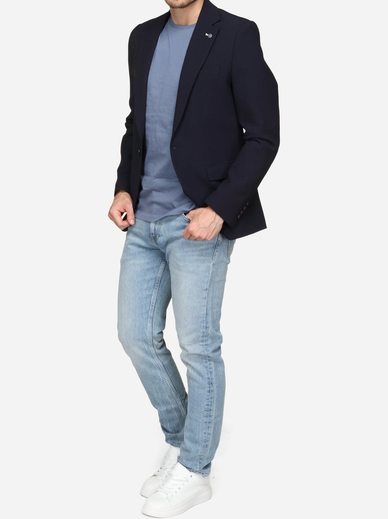 Blazer casual con colletto alla coreana - Silverstone Blu - Kiabi