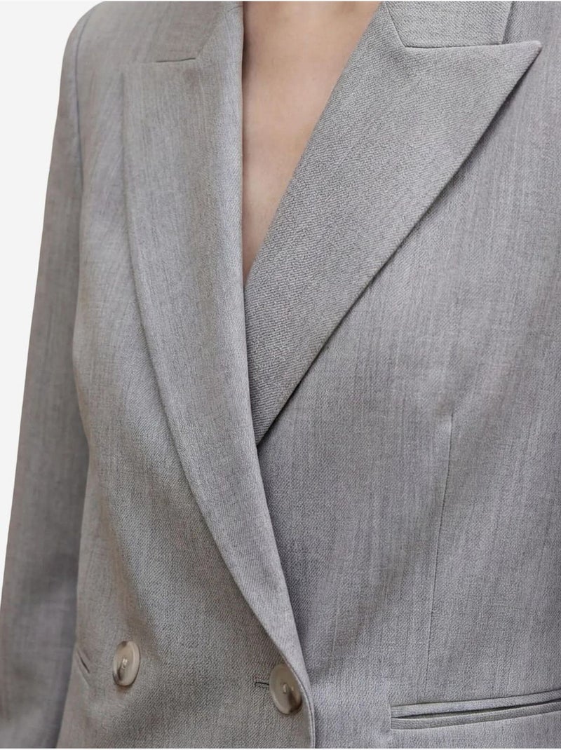 Blazer con collo a scialle e bottoni my fashion Grigio - Kiabi