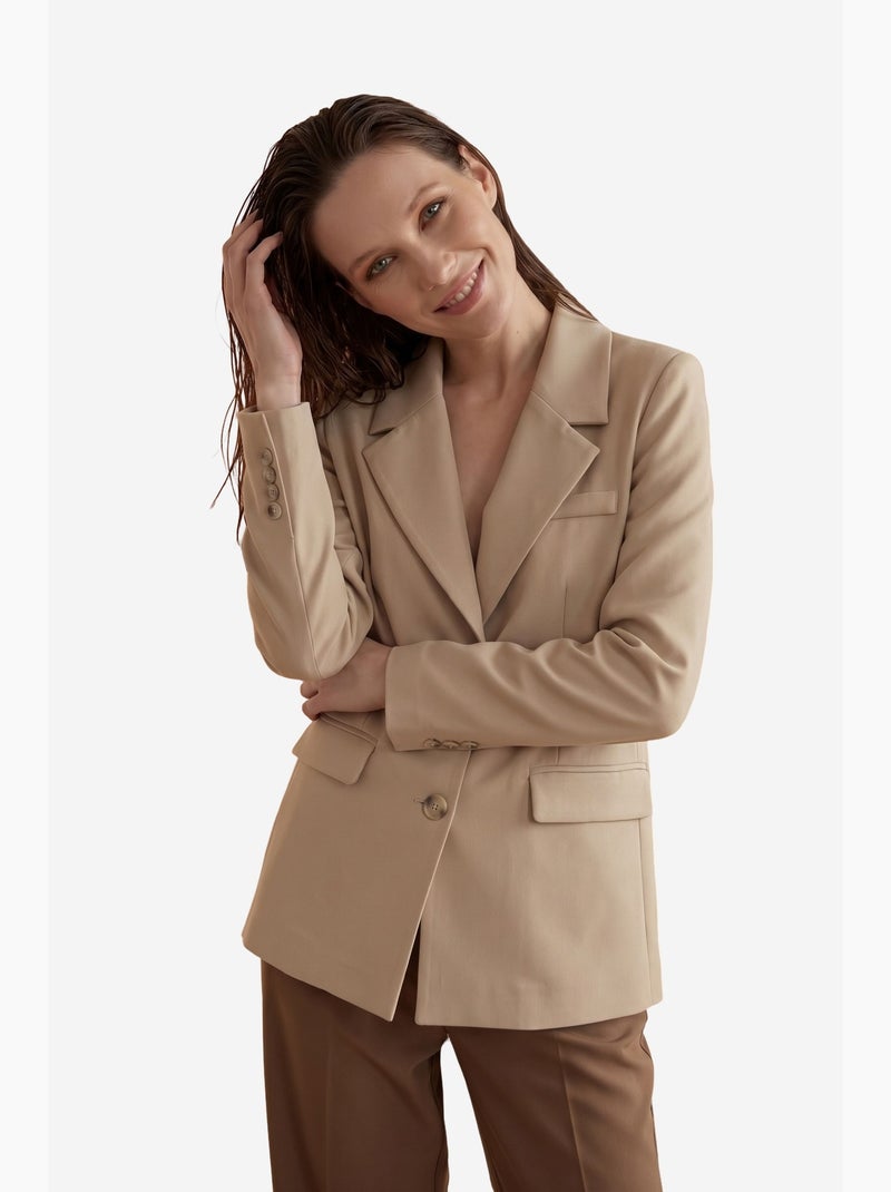 Blazer con collo a scialle e chiusura con bottoni my fashion Beige naturale - Kiabi