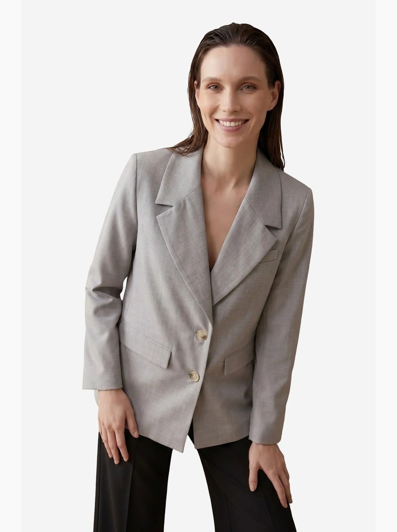 Blazer con collo a scialle e chiusura con bottoni my fashion Grigio chiaro - Kiabi