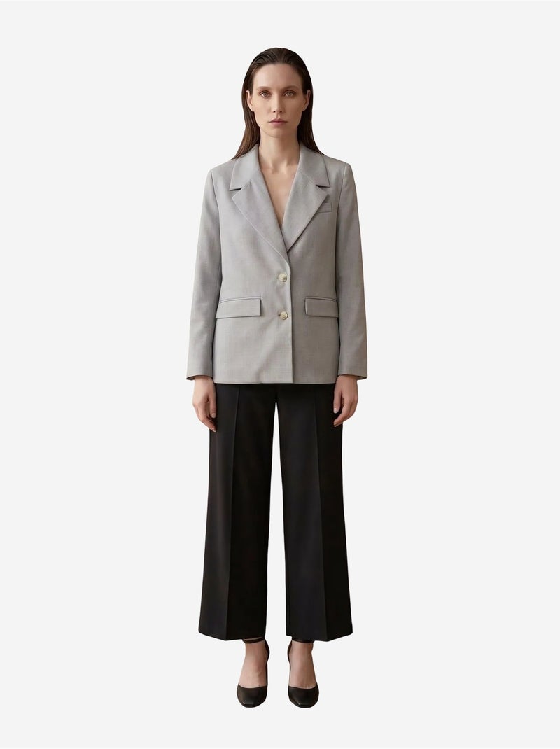 Blazer con collo a scialle e chiusura con bottoni my fashion Grigio chiaro - Kiabi