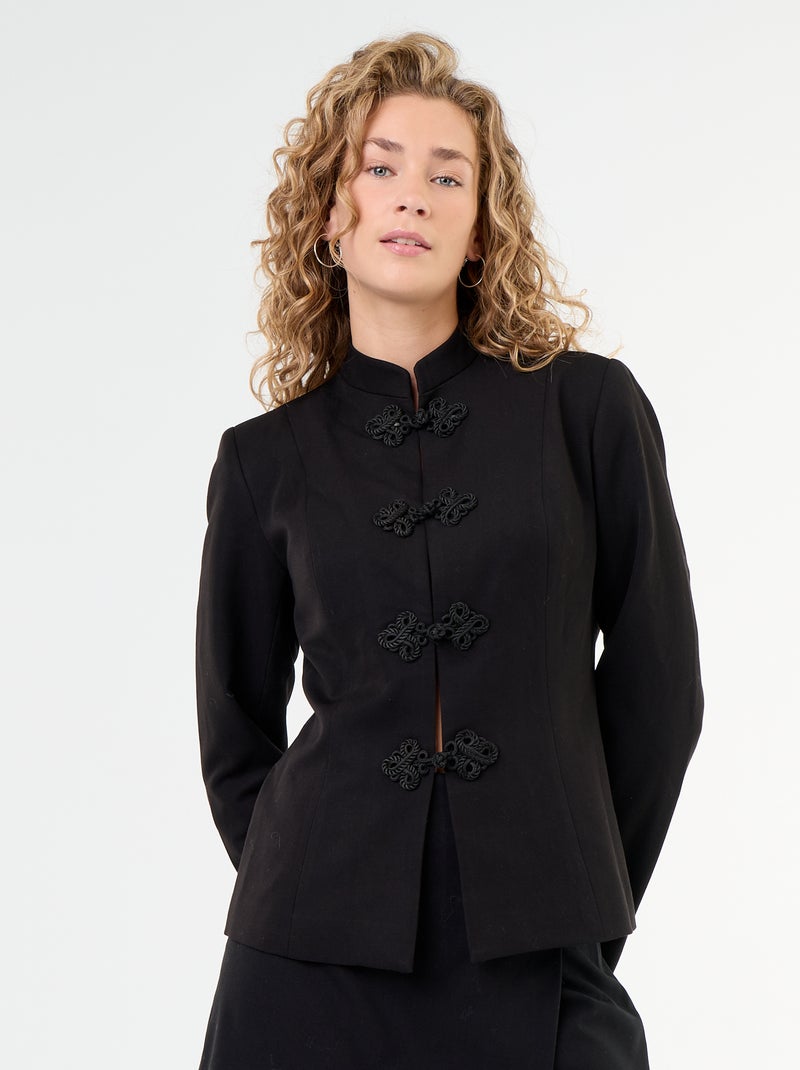 Blazer con dettaglio di chiusura alla coreana Nero - Kiabi