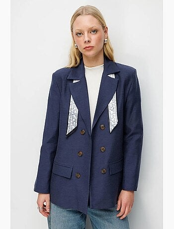 Blazer con maniche lunghe e patch mixray